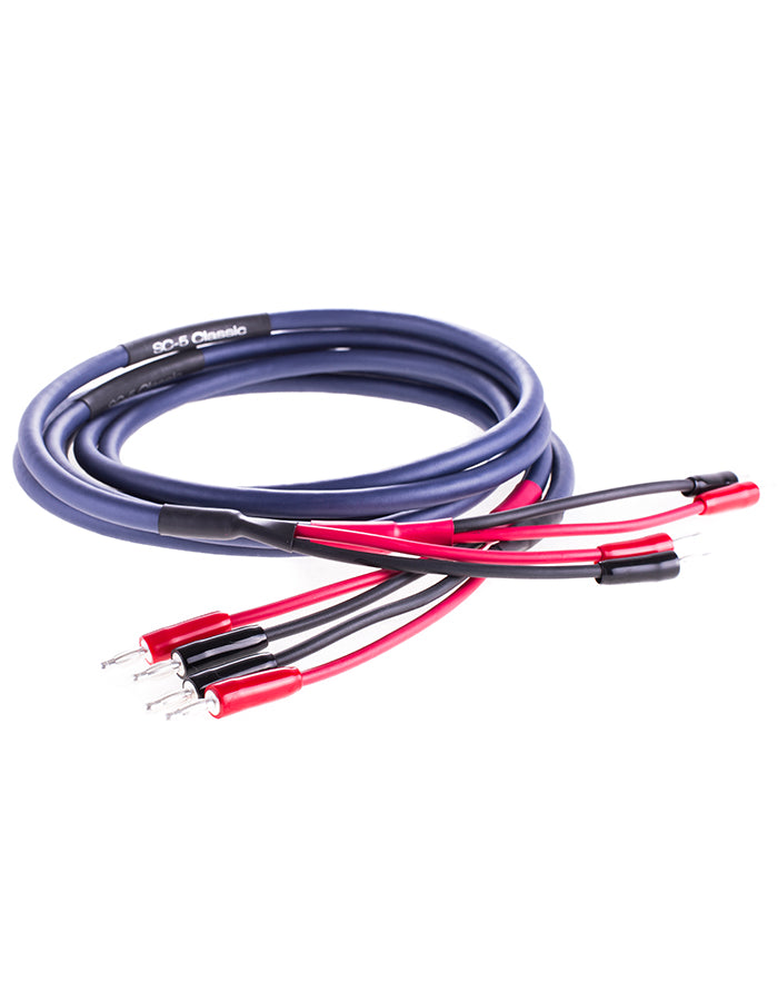 AAC SC-5 Classic Double Bi-wire Speaker Cable Pair Silver Banana